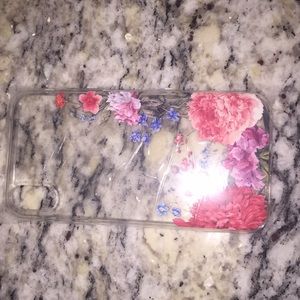 Clear iPhone XR case with floral design